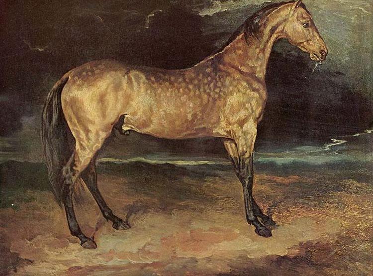 Theodore Gericault Pferd im Gewitter Sweden oil painting art